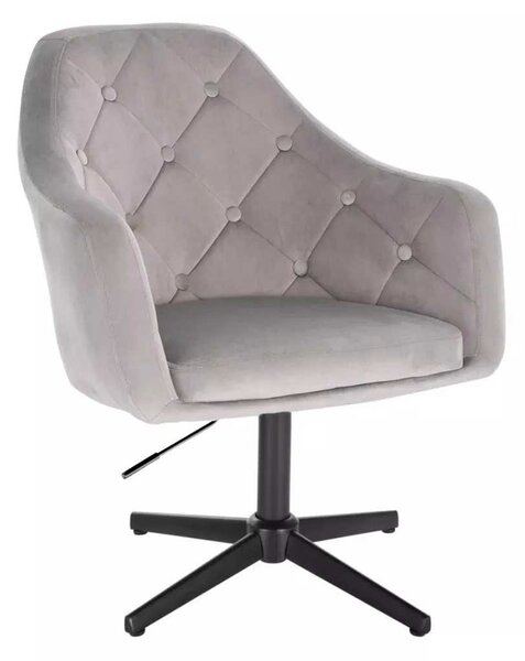 LuxuryForm DESIGN Kreslo ANDORA VELUR na čiernom kríži - svetlo šedé