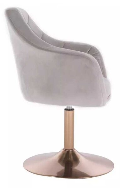 LuxuryForm DESIGN Kreslo ANDORA VELUR na zlatom tanieri - svetlo šedé
