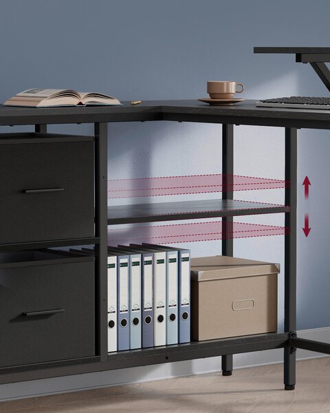 ROHOVÝ PÍSACÍ STÔL, čierna, 115/105/89 cm Boxxx - Online Only kancelárie, Online Only