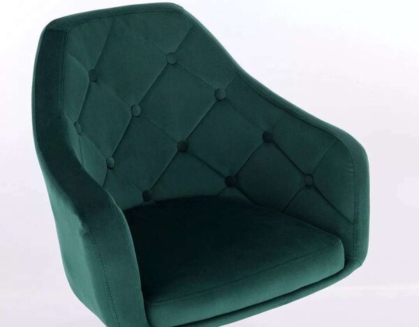 LuxuryForm DESIGN Kreslo ANDORA VELUR na striebornom kríži - zelené