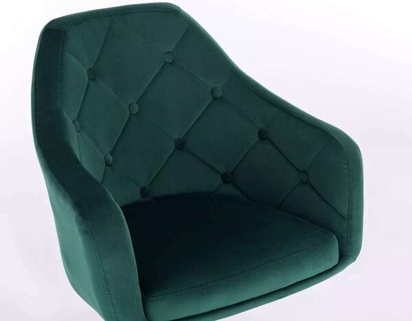 LuxuryForm DESIGN Barová stolička ANDORA VELUR na zlatom tanieri - zelená
