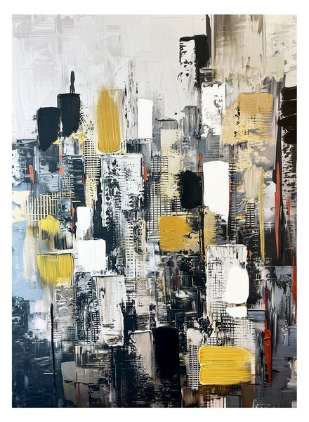 Obraz s ručne maľovanými prvkami 70x100 cm Cityscape – Styler