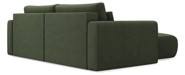 Khaki rozkladacia/s úložným priestorom rohová pohovka (ľavý roh/s leňoškou) Kapua – Makamii