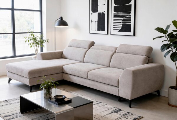 ROHOVÁ SEDAČKA, textil, béžová Livetastic - Sedačky, Online Only