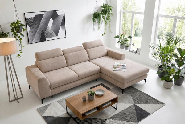 ROHOVÁ SEDAČKA, textil, béžová Livetastic - Sedačky, Online Only