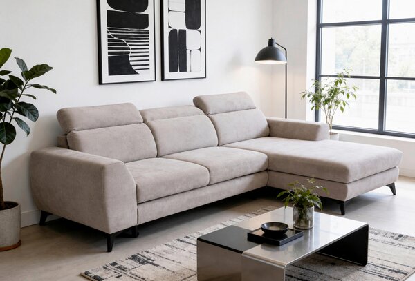 ROHOVÁ SEDAČKA, textil, béžová Livetastic - Sedačky, Online Only