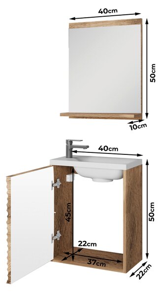 HOSŤOVSKÁ KÚPEĽŇA, čierna, 40 cm P & B - Kúpeľňové skrinky, Online Only