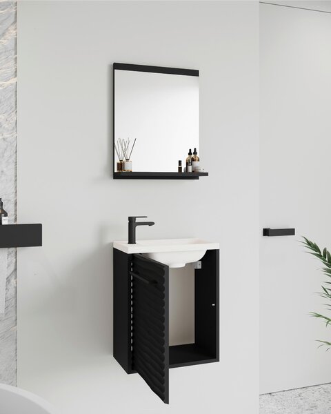 HOSŤOVSKÁ KÚPEĽŇA, čierna, 40 cm P & B - Kúpeľňové skrinky, Online Only