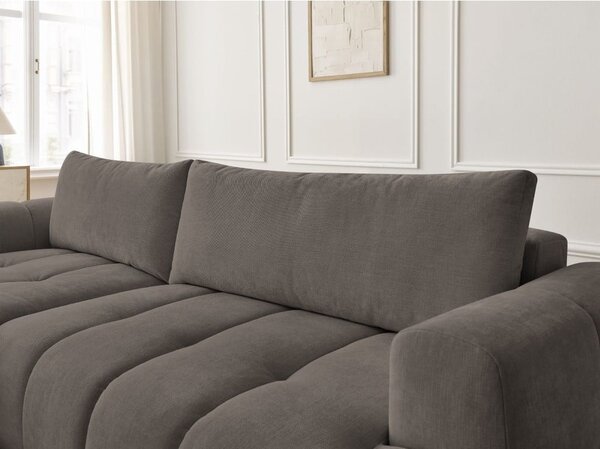 Taupe rozkladacia/s úložným priestorom rohová pohovka (ľavý roh/s leňoškou) Fuji – Bobochic Paris