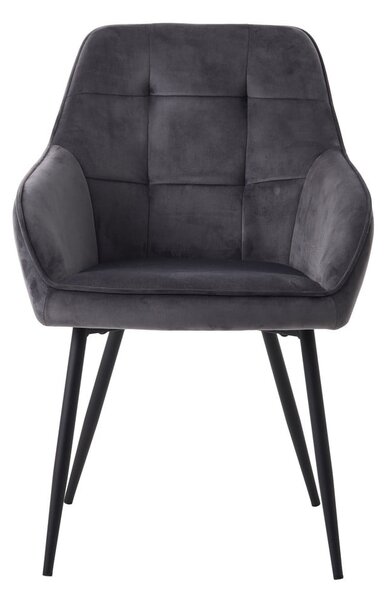 Sivé čalúnené jedálenské kreslá v súprave s podrúčkami 2 ks Nolan Square – Unique Furniture