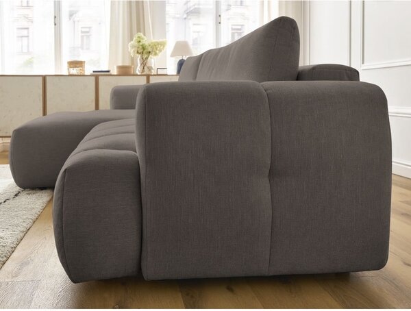 Taupe rozkladacia/s úložným priestorom rohová pohovka (ľavý roh/s leňoškou) Fuji – Bobochic Paris