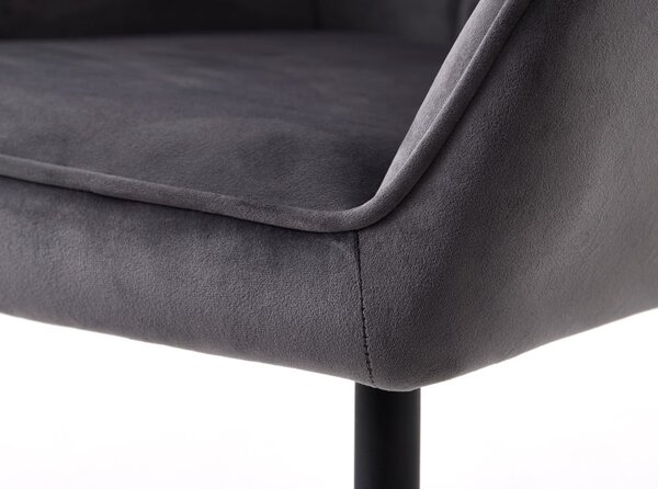 Sivé čalúnené jedálenské kreslá v súprave s podrúčkami 2 ks Nolan Square – Unique Furniture
