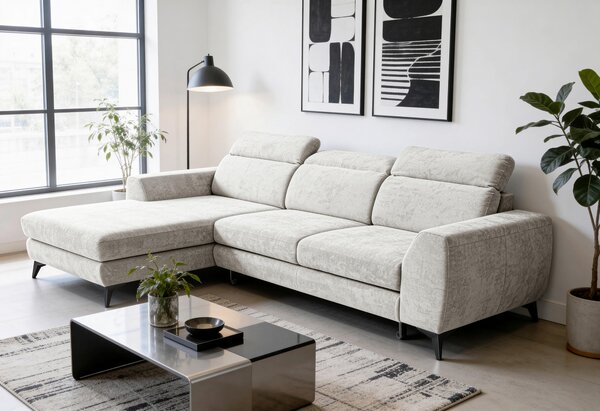 ROHOVÁ SEDAČKA, textil, slonovinová Livetastic - Sedačky, Online Only