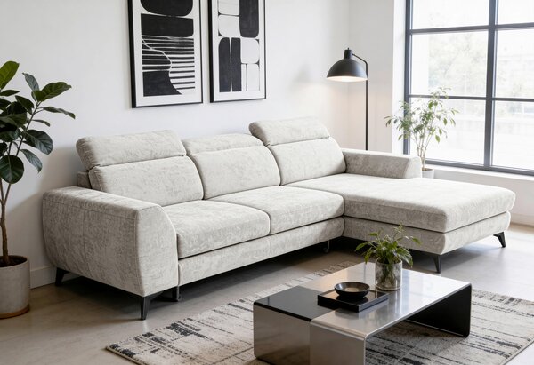 ROHOVÁ SEDAČKA, textil, slonovinová Livetastic - Sedačky, Online Only