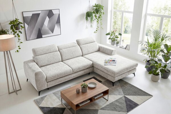 ROHOVÁ SEDAČKA, textil, slonovinová Livetastic - Sedačky, Online Only