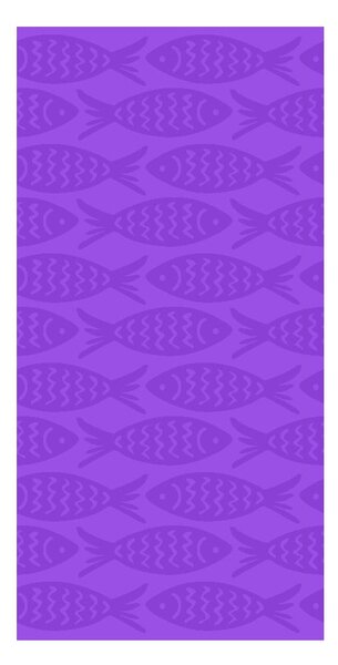 Fialová bavlnená plážová osuška 70x140 cm Fishes – B.E.S