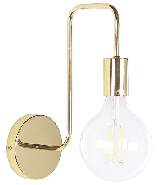Nástenná lampa zlatá kov lesklá povrchová úprava bez tienidla moderný industriálny štýl obývačka spálňa kancelária
