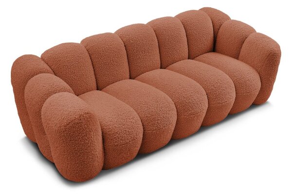 Pohovka z textílie buklé v tehlovej farbe 232 cm Hippolyte – Bobochic Paris