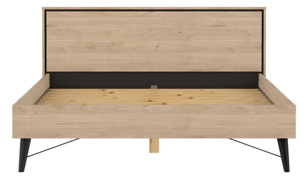 Dvojlôžková posteľ v dekore duba s roštom 160x200 cm v prírodnej farbe Ry – Tvilum