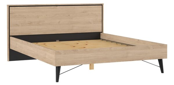 Dvojlôžková posteľ v dekore duba s roštom 160x200 cm v prírodnej farbe Ry – Tvilum
