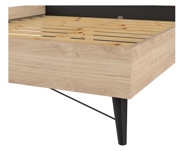 Dvojlôžková posteľ v dekore duba s roštom 160x200 cm v prírodnej farbe Ry – Tvilum