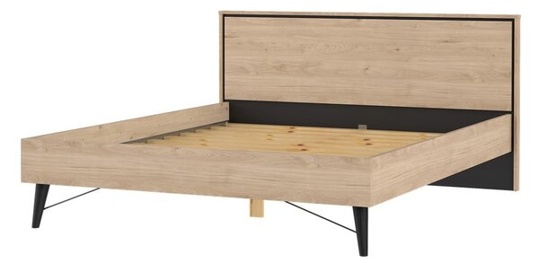 Dvojlôžková posteľ v dekore duba s roštom 160x200 cm v prírodnej farbe Ry – Tvilum