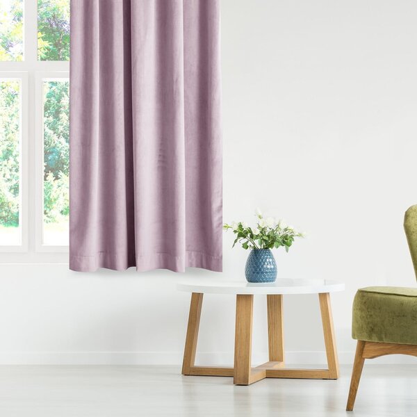 Svetloružový zamatový dimout záves 140x245 cm Eyelets – Restilo