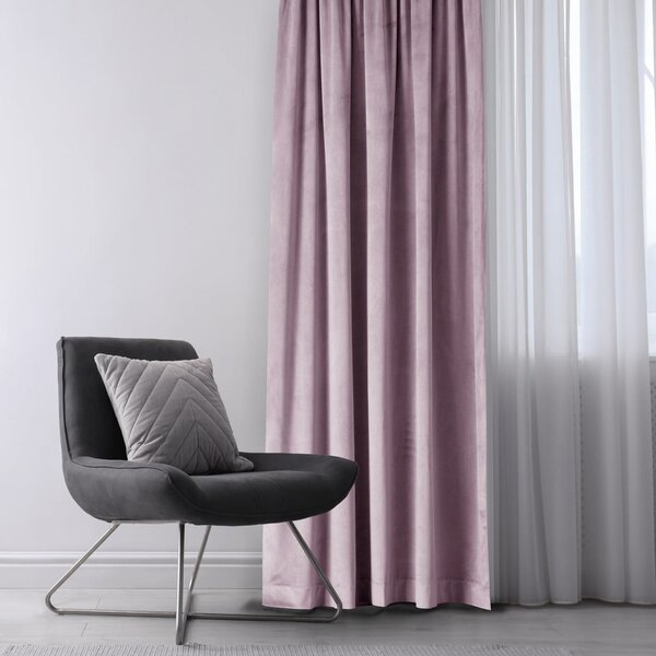 Svetloružový zamatový dimout záves 140x245 cm Eyelets – Restilo