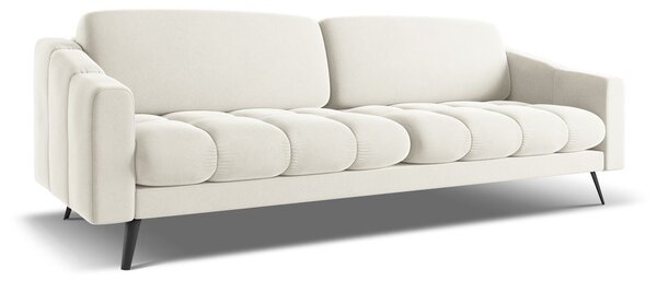 Biela zamatová pohovka 238 cm Nalu – Makamii
