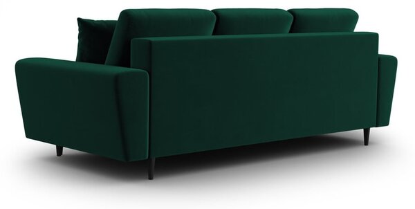 Zelená zamatová rozkladacia/s úložným priestorom pohovka 235 cm Kyoto – Cosmopolitan Design