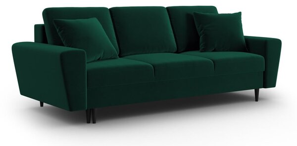 Zelená zamatová rozkladacia/s úložným priestorom pohovka 235 cm Kyoto – Cosmopolitan Design