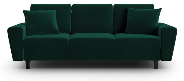 Zelená zamatová rozkladacia/s úložným priestorom pohovka 235 cm Kyoto – Cosmopolitan Design
