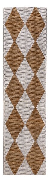 Biely/v prírodnej farbe ručne tkaný behúň s prímesou juty 80x230 cm Effie Diamond – Flair Rugs