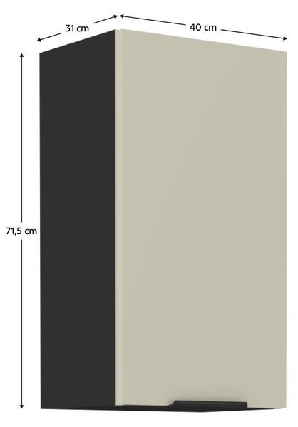 NovýNábytok.sk Horná kuchynská skrinka Arikona 40 G 72 1F (kašmír + čierna) . Vlastná spoľahlivá doprava až k Vám domov. 1097060