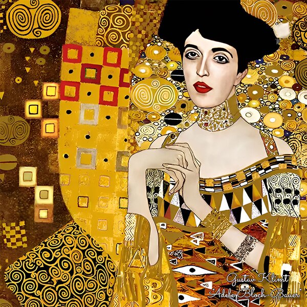 PAOLA RIVELLI Šatka, 90x90 cm Gustav Klimt Adela Bloch Bauer (Krásna šatka v originálnom darčekovom baleni z úplne novej kolekcie The Divine Collection značky Paola Rivelli. - Uvádzacia zľava -28%. Nenechajte si ujsť!)
