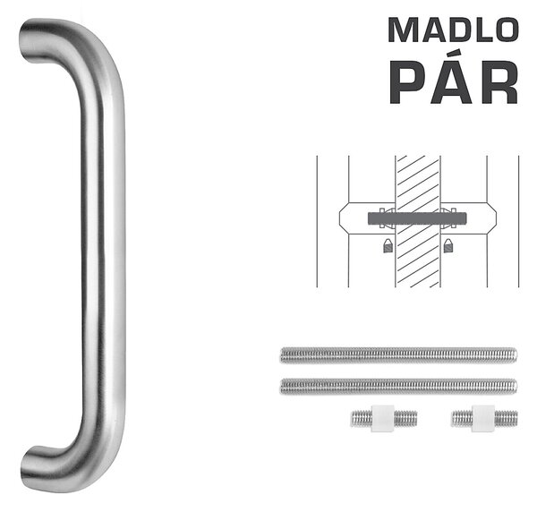 DVERNÉ MADLO MP K01 Ø 32 mm UN - pár (BN - Brúsená nerez), MP BN (brúsená nerez)