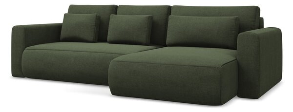 Khaki rozkladacia/s úložným priestorom rohová pohovka (pravý roh/s leňoškou) Kapua – Makamii