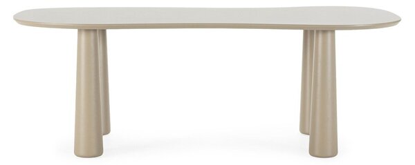 Béžový konferenčný stolík s doskou z borovicového dreva 110x220 cm Nahia – MOME