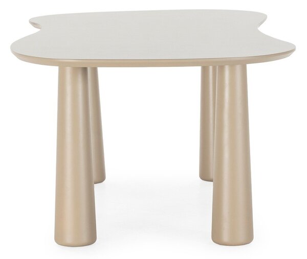 Béžový konferenčný stolík s doskou z borovicového dreva 110x220 cm Nahia – MOME