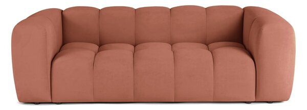 Zamatová pohovka v terakotovej farbe 225 cm Cube – Selection