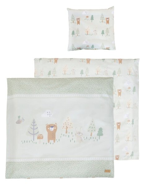 Svetlozelené bavlnené detské obliečky do postieľky 80x80 cm Woodland Buddies – Roba