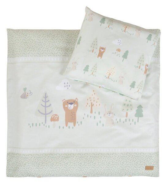 Svetlozelené bavlnené detské obliečky do postieľky 80x80 cm Woodland Buddies – Roba