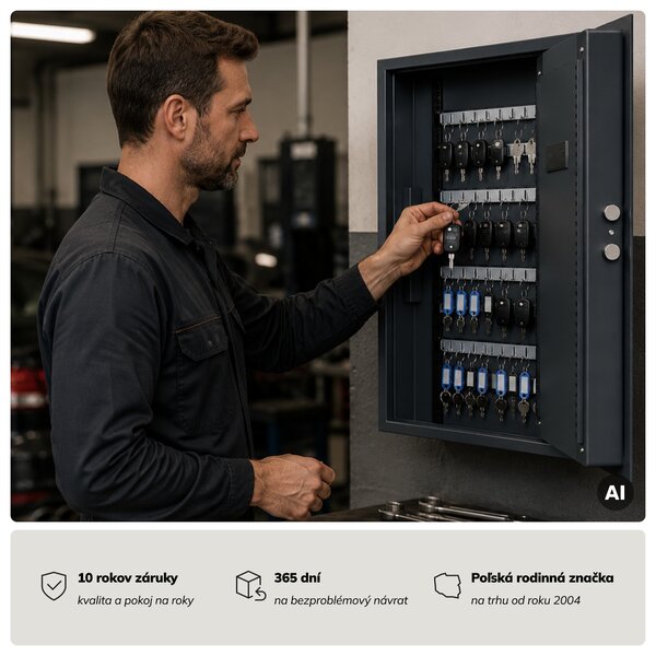 Skrinka na kľúče elektronická s vhadzovaním a kódovým zámkom, na 133 kľúčov, 430x665x130 mm: BRUCE