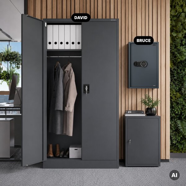 Skrinka na kľúče elektronická s vhadzovaním a kódovým zámkom, na 133 kľúčov, 430x665x130 mm: BRUCE