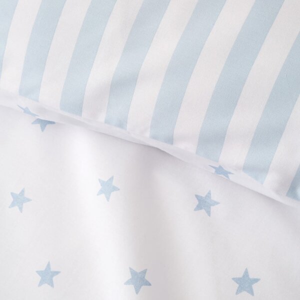 Biele/modré bavlnené detské obliečky na jednolôžko 135x200 cm Mini Star & Stripes – Bianca