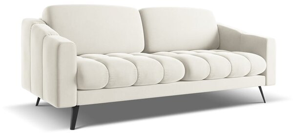 Biela zamatová pohovka 202 cm Nalu – Makamii