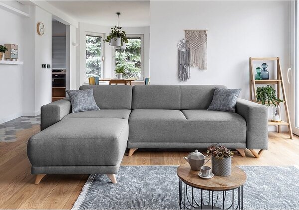 Sivá rozkladacia/s úložným priestorom rohová pohovka Classy Sophie – Miuform