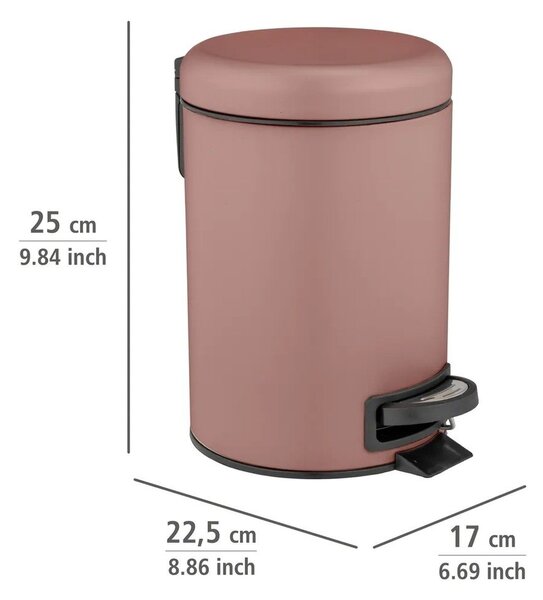 Pedálový oceľový odpadkový kôš v lososovej farbe 3 l Leman – Wenko