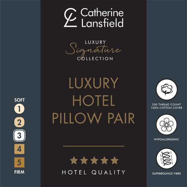 Vankúš 2 ks 48x74 cm Hotel Satin Stripe – Catherine Lansfield