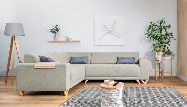 Béžová rozkladacia/s úložným priestorom rohová pohovka (ľavý roh/do L) Classy Sophie – Miuform